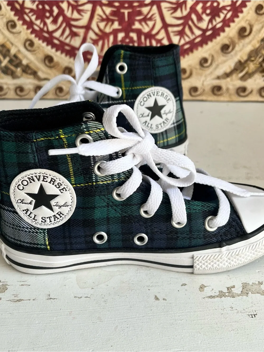 Converse Chuck Taylor All Star kids Plaid High-Top Sneakers 10.5